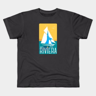 French Riviera Old Style (Print-on-Back) Kids T-Shirt